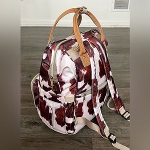 Cow print diaper bag